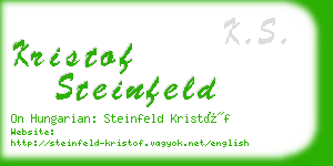 kristof steinfeld business card